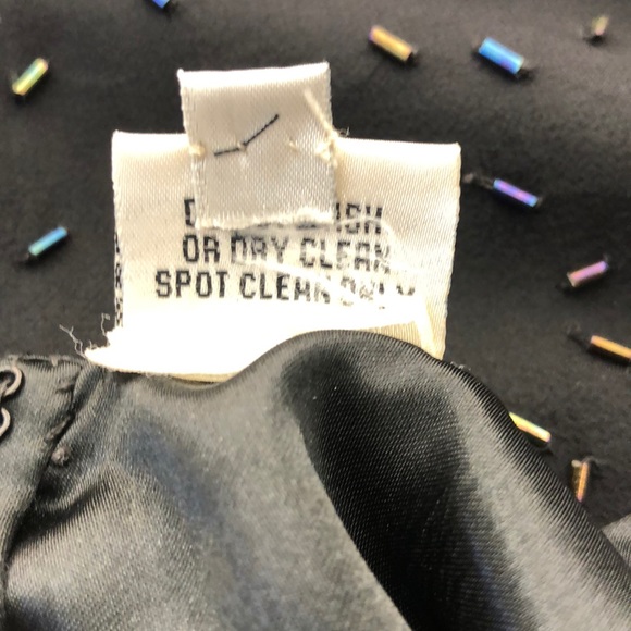 Scala Black 100% Silk Beaded Sleeveless Dress - Picture 9 of 10